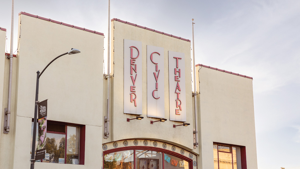 The Denver Civic Theater, a landmark in the Santa Fe Art District in Denver.