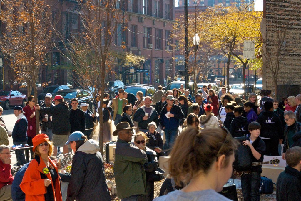 One of the neighborhood festivals in Printer's Row, Chicago.