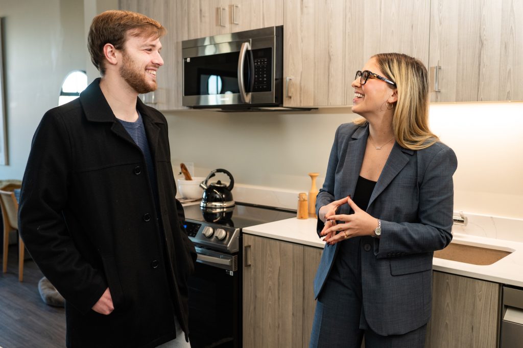 A Cross Street broker leading a tour.