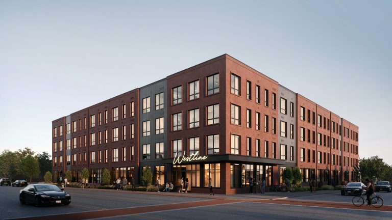 A rendering of Westline, brand new residences for rent coming to Lakewood Ohio in Spring 2026.